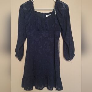 Speechless Midnight Blue Textured Dress